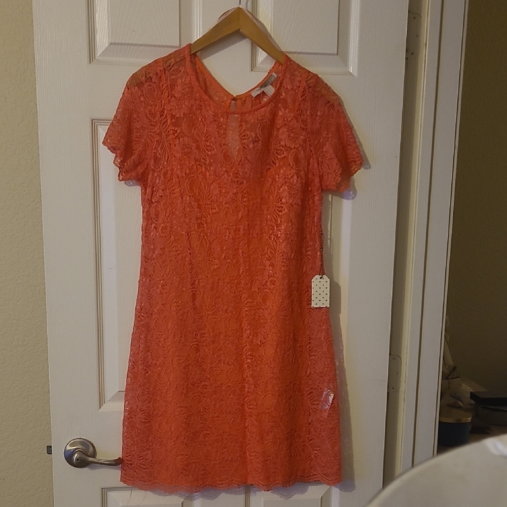 XXI Special Collection Elegant Coral Lace Dress NWT